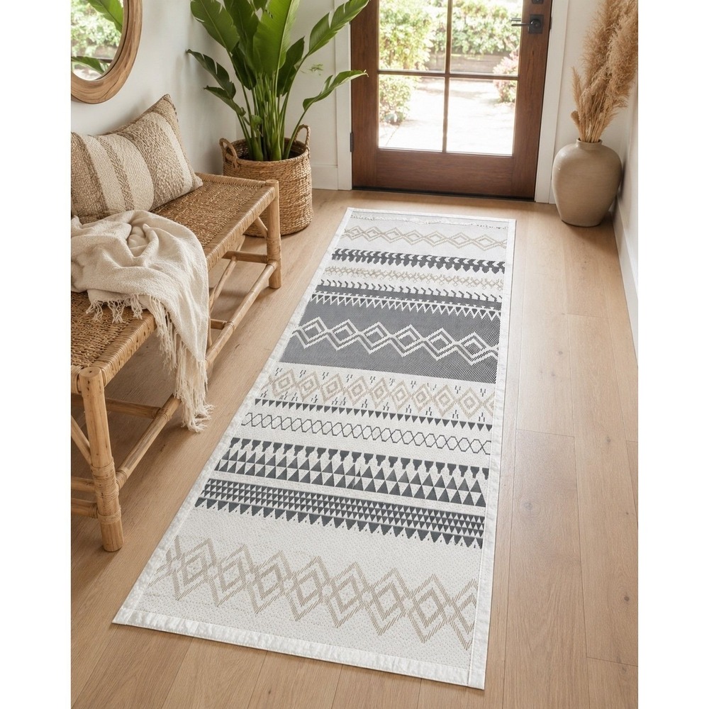 Boho Geometric Cooling Mat Rug Runner 35x83‎ Non Slip Indoor Outdoor